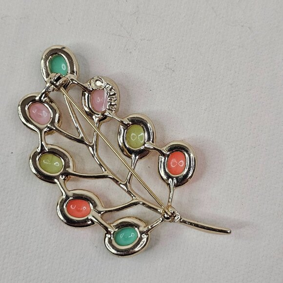 Sarah Coventry Pastel Easter Egg Brooch Candy Land Multicolor Open Back Pin - Picture 2 of 9